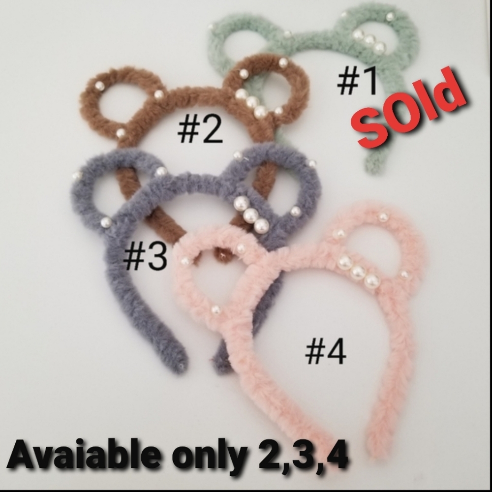 3/$30☘️Anthropologi Faux Fur Fuzzy Bear Ears Headband with Faux Fur New